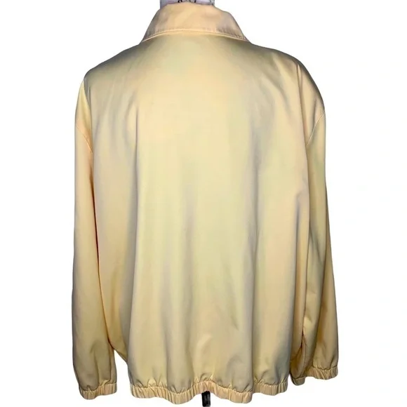 Alfred Dunner Women’s Pastel Yellow Beaded Zip Wind Breaker Jacket Coat Size 20 - Picture 3 of 15
